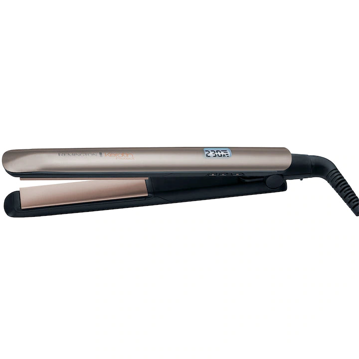 Remington S8540 Keratin Protect Saç Düzleştirici, Seramik Plakalar, 9 Sıcaklık Ayarı, 150°C - 230°C, LCD Ekran, Bronz/Siyah