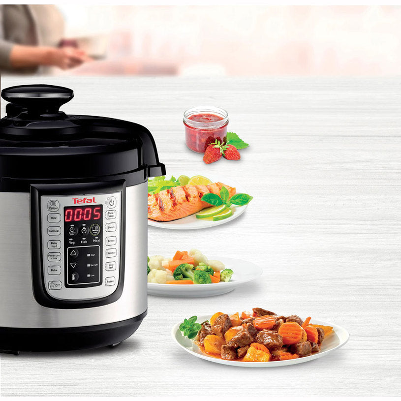 BASINÇLI ÇOKLU PİŞİRİCİ TEFAL CY505E 25 PROGRAM GRİ, 6,00 L, BASINÇLI