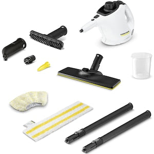Buharlı temizleyici Karcher SC 1 EasyFix, 1.516-401.0, 1200 W, 3 bar, Tank 0,2 l, Isınma süresi 3 dk., Beyaz / Siyah