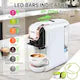 Çok İşlevli 5'i 1 Arada Espresso Kahve Makinesi Hibrew, öğütülmüş kahve, Nespresso kapsülleri, Dolce Gusto, Lavazza, Ese kapsülleri, K-cup, 1450 W, 19 bar, Beyaz