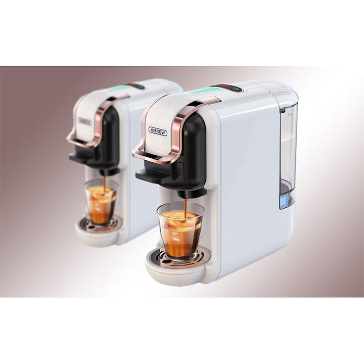 Çok İşlevli 5'i 1 Arada Espresso Kahve Makinesi Hibrew, öğütülmüş kahve, Nespresso kapsülleri, Dolce Gusto, Lavazza, Ese kapsülleri, K-cup, 1450 W, 19 bar, Beyaz