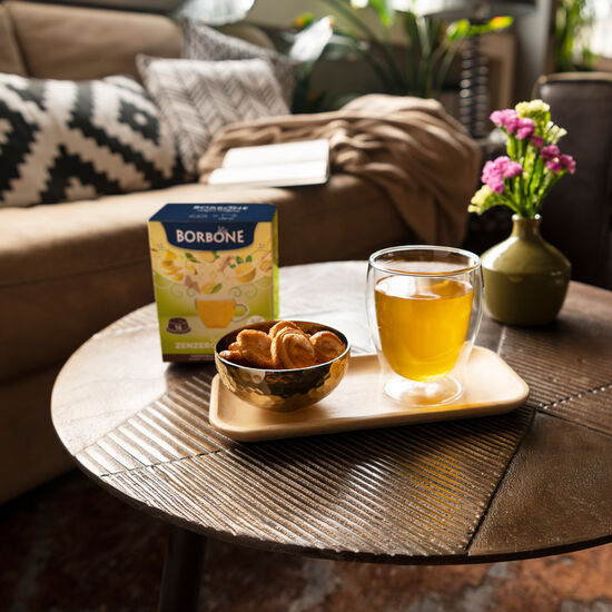 Zencefil ve limonlu 16 kapsül Borbone bitki çayı