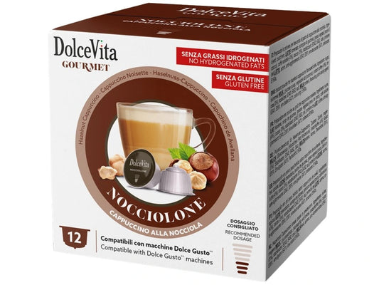 Dolce Gusto 12 kapsül için Dolce Vita Cappuccino Fındık