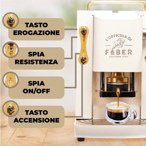 Faber Pro Deluxe Beyaz 500W Espresso Kahve Makinesi - ESE Kapsül Uyumlu