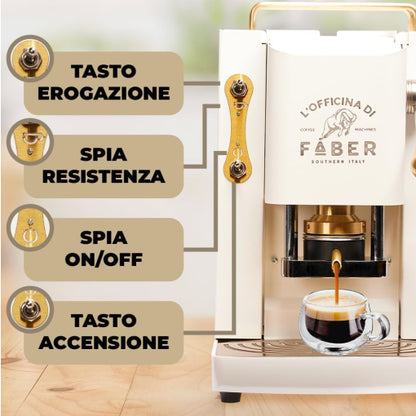 Faber Pro Deluxe Beyaz 500W Espresso Kahve Makinesi - ESE Kapsül Uyumlu