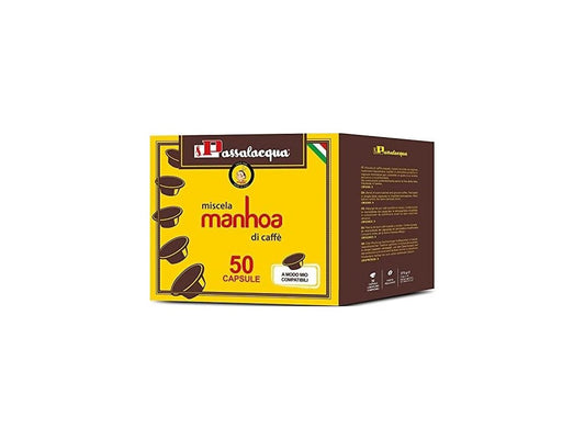 Lavazza A Modo Mio için Passalacqua MANHOA kahve kapsülleri 50 adet.