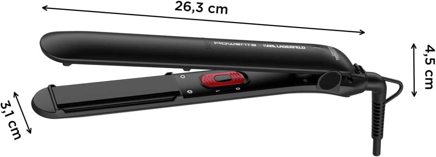 EasyLiss Karl Lagerfeld SF161LF0 Saç Düzleştirici, Seramik Turmalin, 200 °C, Akıllı Plakalar, Düzleştirme ve Kıvırma Fonksiyonu, Hızlı Isınma, 1,8 m Kablo, Siyah/Kırmızı