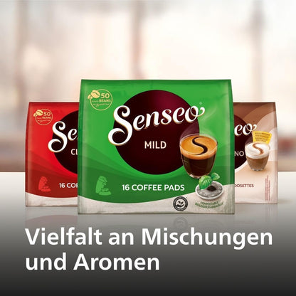 Philips Senseo Original Plus Coffee Pad Machine, Coffee Strength Selection, Coffee Boost Technology, Recycled Plastic, Blue Pavone (CSA210/00)