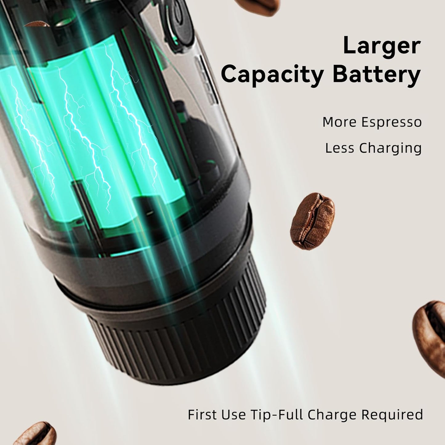 CERA+ Máquina de Espresso Eléctrica Portátil Auto-calentamiento en 3-4 minuti, compatible with ground coffee and NS capsule, with portable bag
