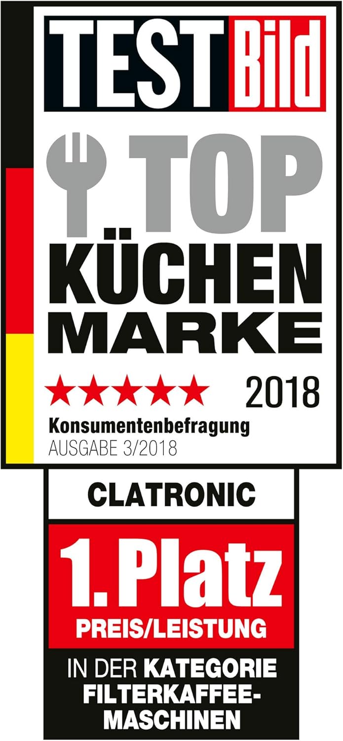 Clatronic KA 3733 1 Cup Coffee Machine Including Double-Walled Thermal Stainless Steel Mug, Aroma Closure Lid with Drinking Opening, 400 ml Capacity, Suitable for All Standard Cup Holders