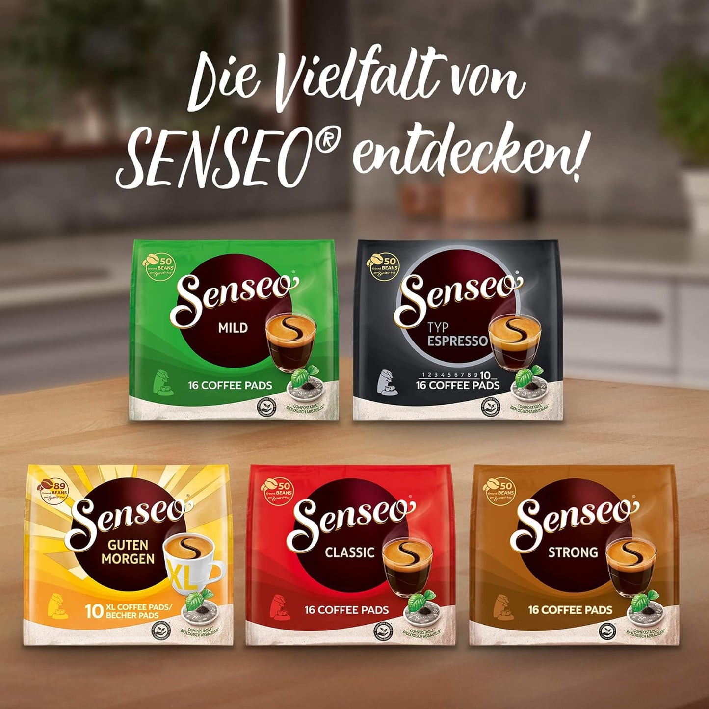 Senseo Pads Premium Selection, 5 x 16 Drinks, 80 Coffee Pods