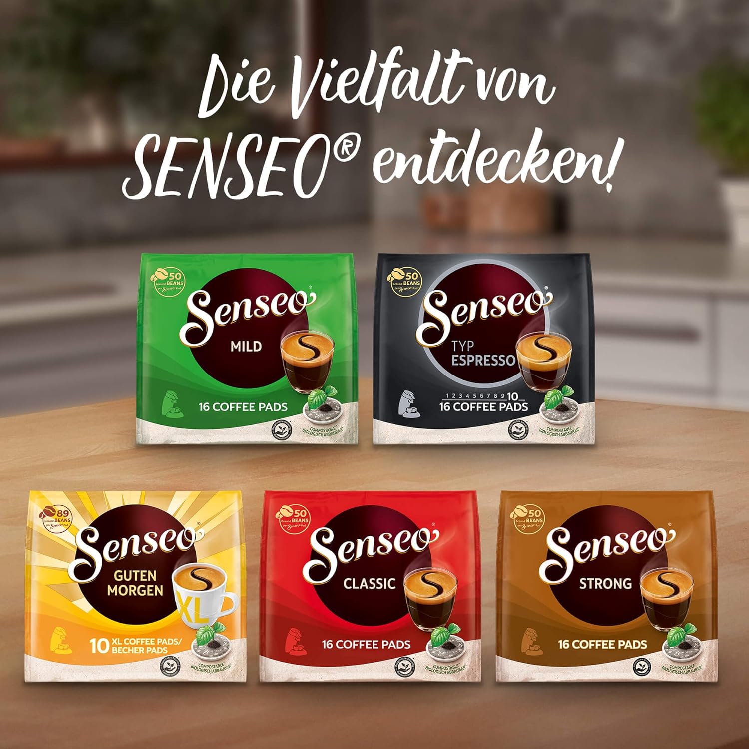 Senseo Pads Premium Selection, 5 x 16 Drinks, 80 Coffee Pods