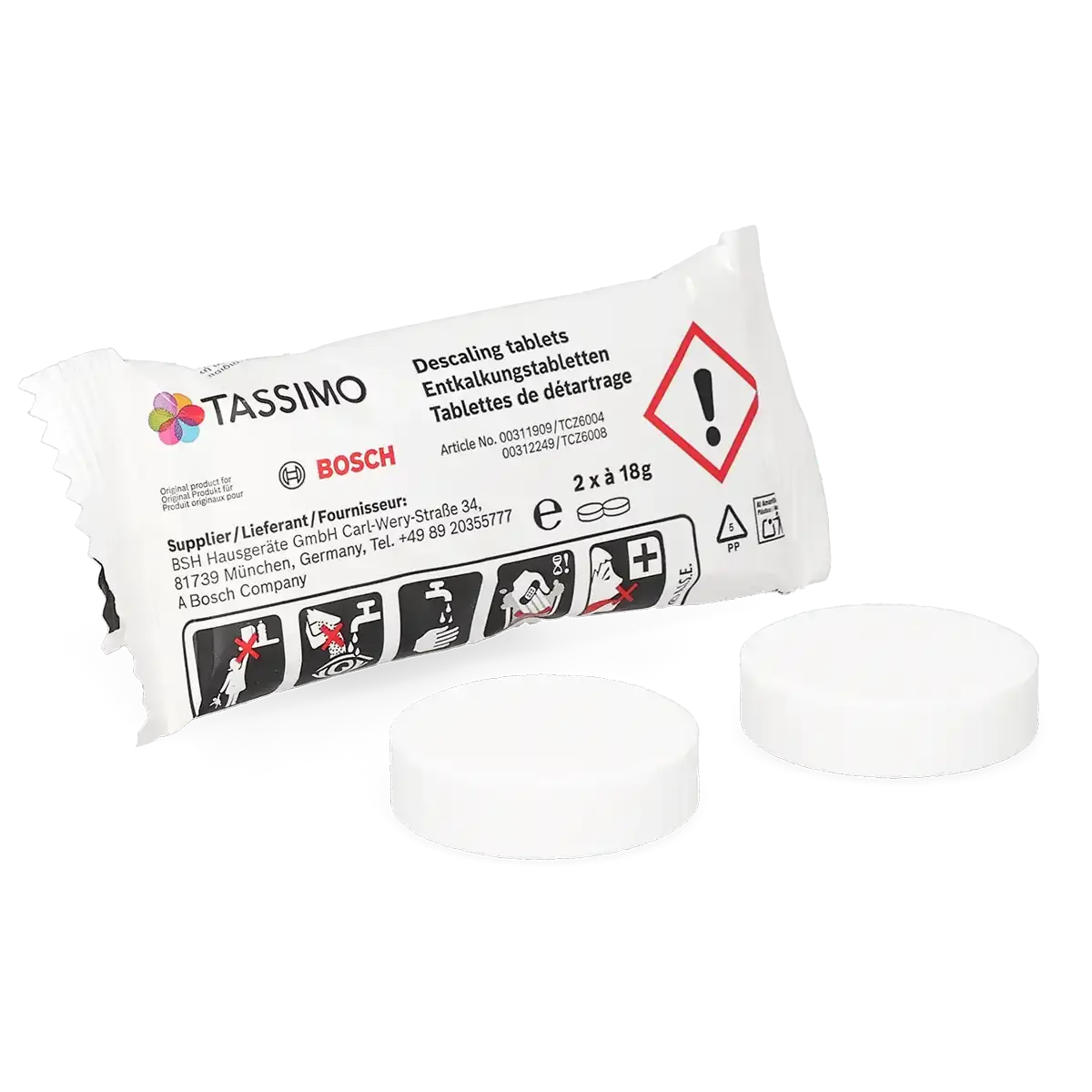 Kireç çözücü tabletler - Bosch Tassimo için 2 kapsül