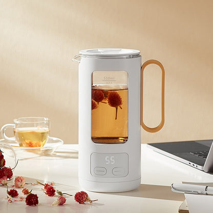 Biovita Kitty elektrikli su ısıtıcısı, 500 W, 0,5 L, cam/paslanmaz çelik, döner taban, dijital ekran, LED aydınlatma