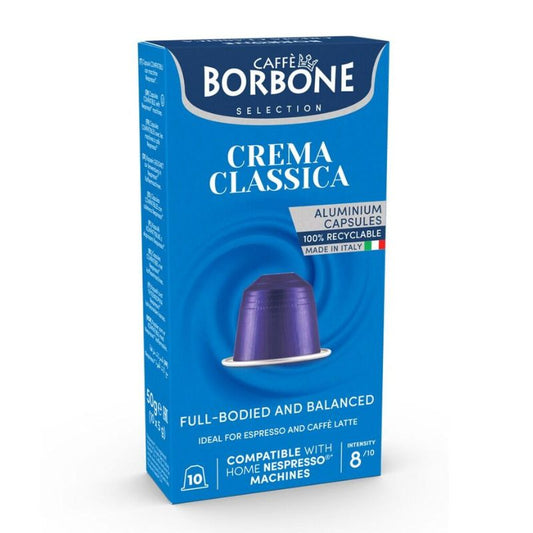 Nespresso alüminyum için Borbone Crema Classica 10 adet